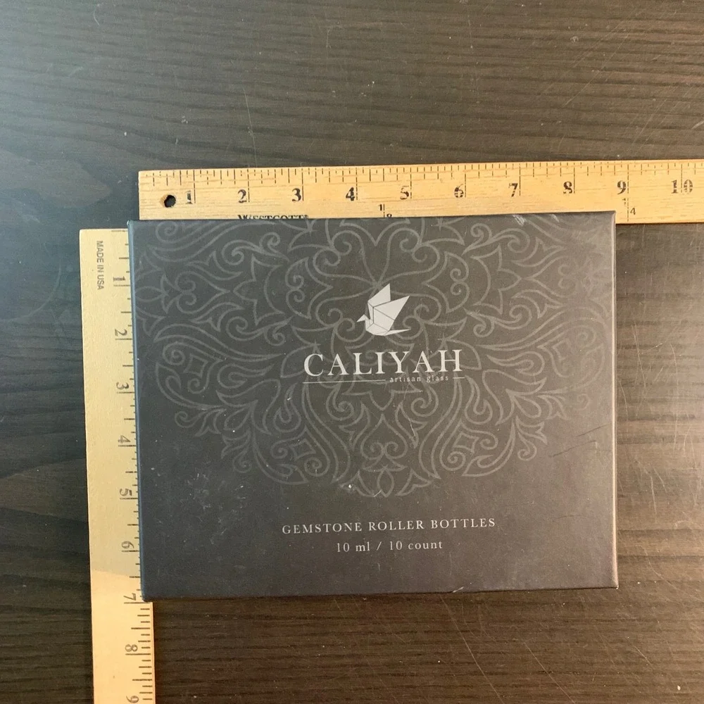 Caliyah Artisan Glass 10ml Gemstone Roller Bottles for Essential Oils 10 Count